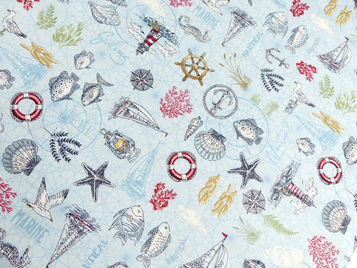 Patchworkstoff mit maritimen Muster von Makower